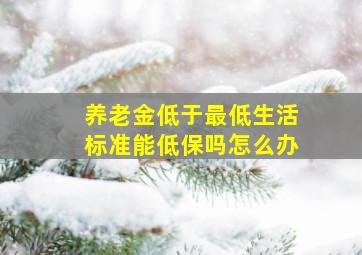 养老金低于最低生活标准能低保吗怎么办