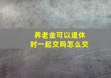 养老金可以退休时一起交吗怎么交