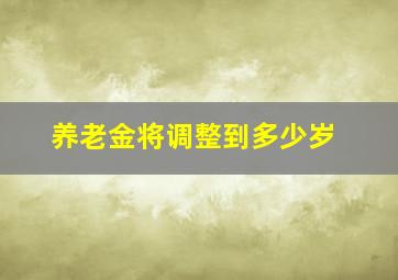 养老金将调整到多少岁