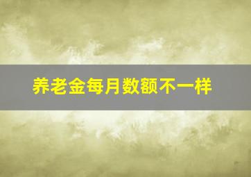 养老金每月数额不一样