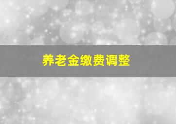 养老金缴费调整