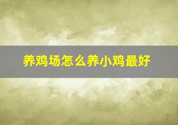 养鸡场怎么养小鸡最好