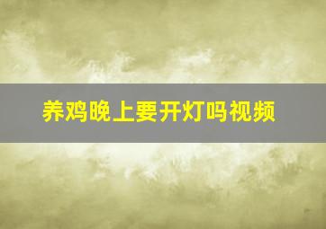 养鸡晚上要开灯吗视频