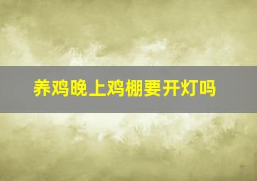 养鸡晚上鸡棚要开灯吗