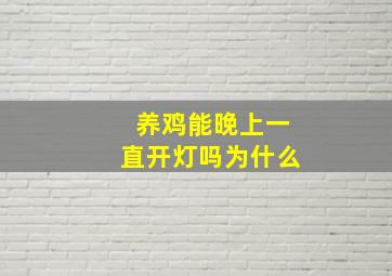 养鸡能晚上一直开灯吗为什么