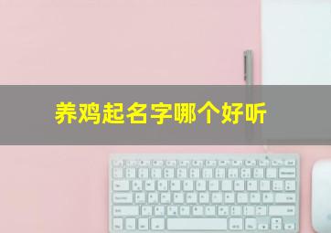 养鸡起名字哪个好听