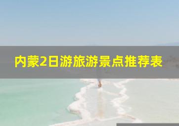 内蒙2日游旅游景点推荐表