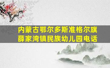 内蒙古鄂尔多斯准格尔旗薛家湾镇民族幼儿园电话