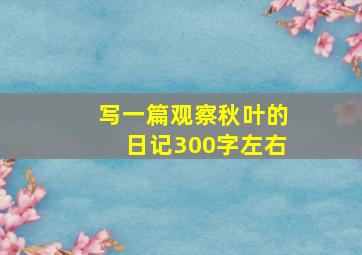 写一篇观察秋叶的日记300字左右