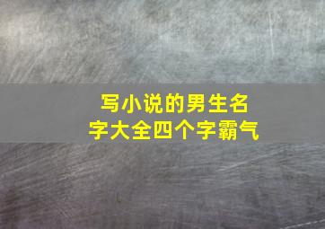 写小说的男生名字大全四个字霸气