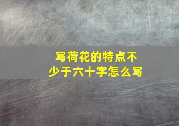 写荷花的特点不少于六十字怎么写