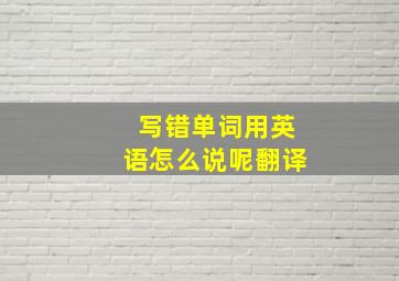 写错单词用英语怎么说呢翻译