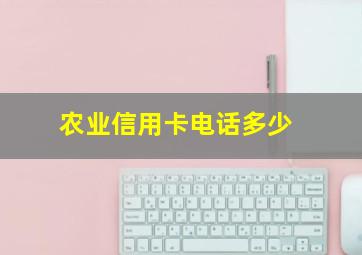 农业信用卡电话多少