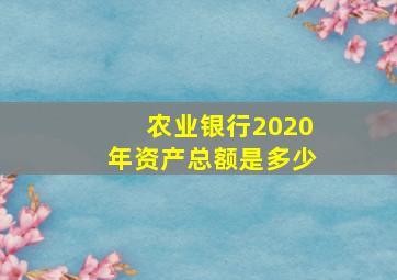 农业银行2020年资产总额是多少