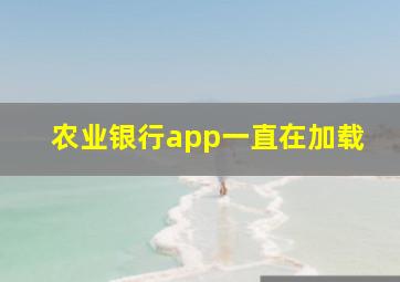 农业银行app一直在加载