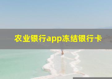 农业银行app冻结银行卡