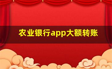 农业银行app大额转账