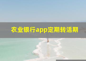 农业银行app定期转活期