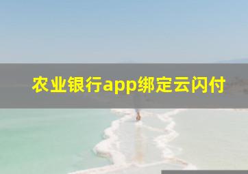 农业银行app绑定云闪付