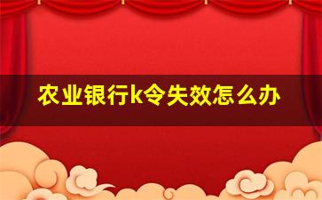 农业银行k令失效怎么办