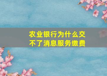 农业银行为什么交不了消息服务缴费