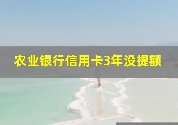 农业银行信用卡3年没提额