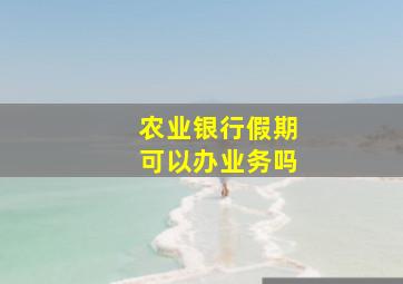 农业银行假期可以办业务吗