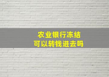 农业银行冻结可以转钱进去吗