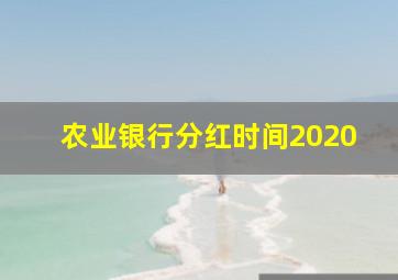 农业银行分红时间2020