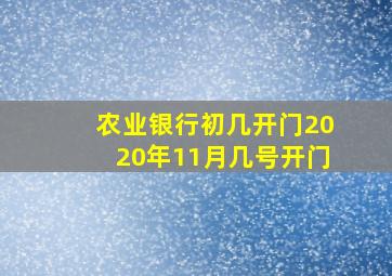 农业银行初几开门2020年11月几号开门