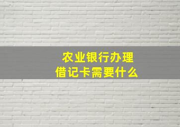 农业银行办理借记卡需要什么