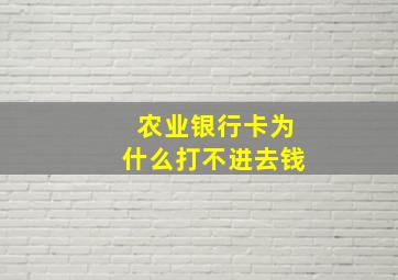 农业银行卡为什么打不进去钱