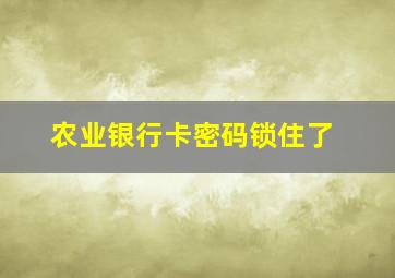 农业银行卡密码锁住了