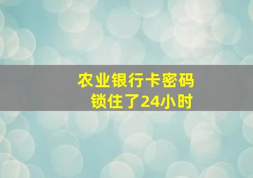 农业银行卡密码锁住了24小时