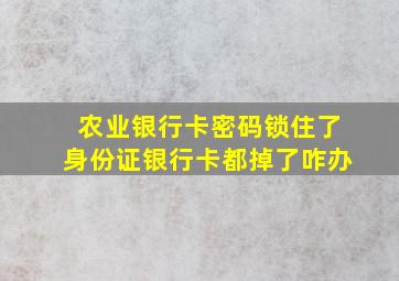 农业银行卡密码锁住了身份证银行卡都掉了咋办