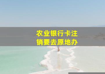 农业银行卡注销要去原地办