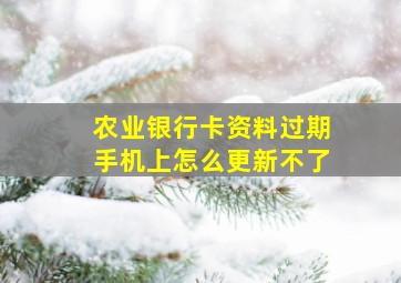 农业银行卡资料过期手机上怎么更新不了