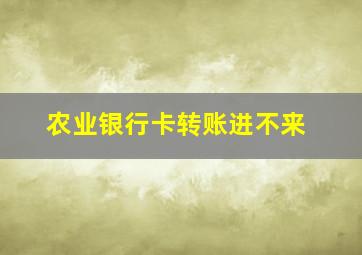 农业银行卡转账进不来