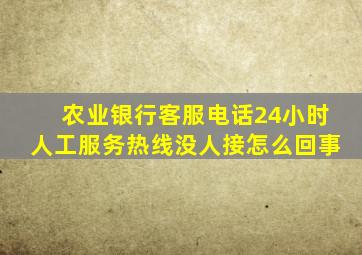 农业银行客服电话24小时人工服务热线没人接怎么回事