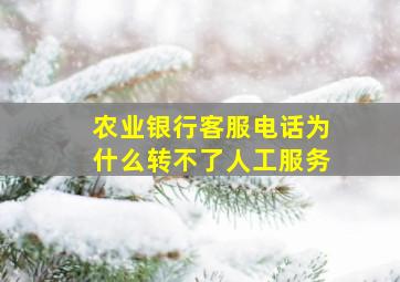 农业银行客服电话为什么转不了人工服务