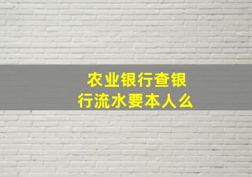 农业银行查银行流水要本人么