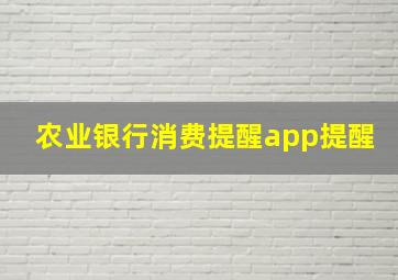 农业银行消费提醒app提醒