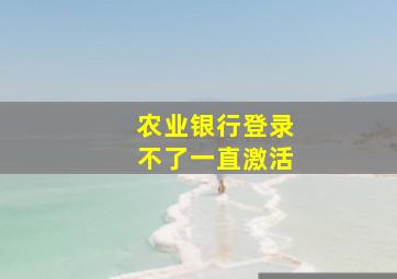 农业银行登录不了一直激活