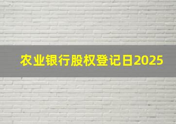 农业银行股权登记日2025