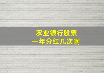 农业银行股票一年分红几次啊