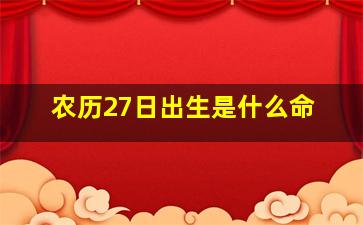 农历27日出生是什么命