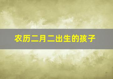 农历二月二出生的孩子