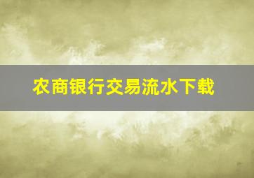 农商银行交易流水下载