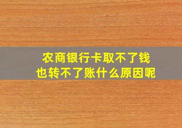 农商银行卡取不了钱也转不了账什么原因呢