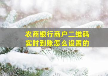 农商银行商户二维码实时到账怎么设置的